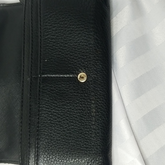 MICHEAL KORS PEBBLED LEATHER FRONT FLAP WALLET IN BLACK - Picture 6 of 8